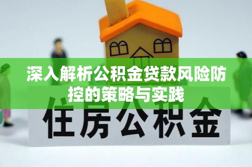 黄龙深入解析公积金贷款风险防控的策略与实践