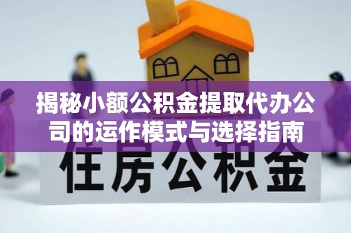 黄龙揭秘小额公积金提取代办公司的运作模式与选择指南