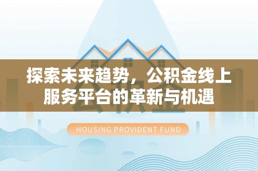 黄龙探索未来趋势，公积金线上服务平台的革新与机遇