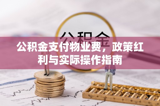 黄龙公积金支付物业费，政策红利与实际操作指南